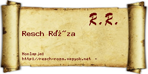Resch Róza névjegykártya